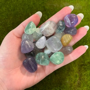 Tumbled Fluorite | 1” polished fluorite pieces | natural rainbow fluorite crystals  | nature meditation stones