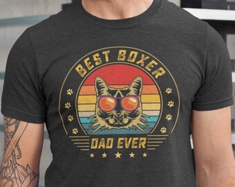 Boxer Dad Shirt, Best Boxer Dad Ever, Retro Vintage Boxer Shirt, Funny Gift for Boxer Dog Lover Tee, Boxer Dog Dad Tee, Fathers Day Shirt