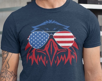Patriotic Eagle Shirt, 4th Of July Animal Tshirt, Independence Day Eagle Shirt, American Eagle Tshirt, Cool Eagle Themed USA Tee