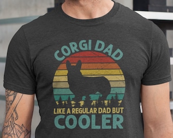 Corgi Dad T-Shirt: Funny Retro Dog Lover Tee