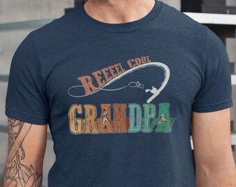 Reel Cool Granpa Tshirt, Retro Grandpa Shirt, Fisher Grandad Gifts, Fishing Grandad Shirt, Fathers Day Tshirt, Reel Cool Grandad Fathers Day