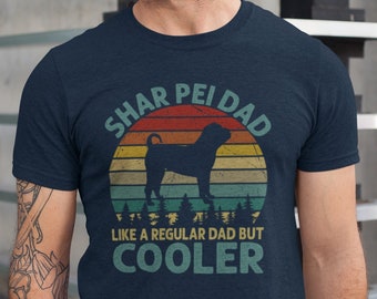 Retro Shar Pei Dad T-Shirt: Funny Dog Lover Gift