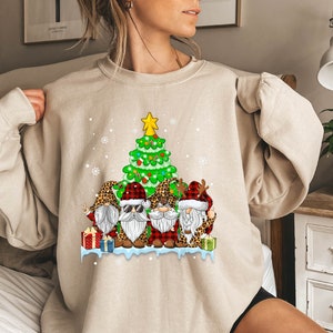 Trendy Christmas Gnomes Sweatshirt, Christmas Gnomes Sweatshirt, Christmas Tree Sweatshirt, Funny Gnome Hoodie, Cute Tree Gnome Sweater