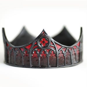 Red and Black Cathedral Crown: Vampire Gothic Cosplay Headpiece