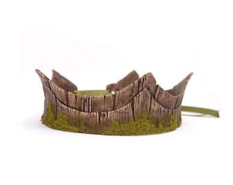 Mossy Bark Crown | Fantasy Wedding Crown | LARP Crown