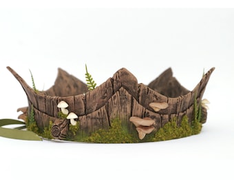 Deluxe Mossy Bark Crown | Fantasy Crown | Cosplay Crown