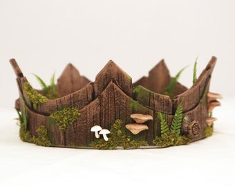 Deluxe Mossy Bark Crown | Fantasy Crown | Cosplay Crown