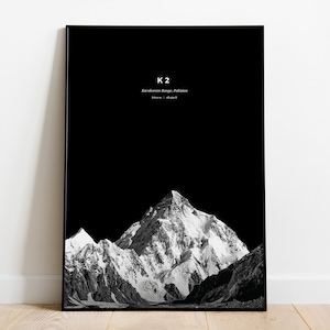 Berg Druck - K2 - (Draußen in der Natur / Reisen / Abenteuer / Kunst / Poster / Dekor)