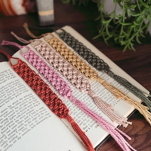 Thin Cottagecore Bookmark w/ a Tassel Simple Handmade Teachers Gift Bookclub accessories Neutral Boho Book Marker