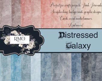 Distressed Galaxy Printable papers junk Journal scrapbooking