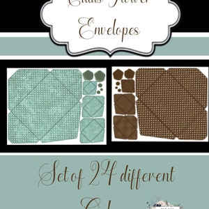 Catus Flower digital Envelopes junk journal paper crafts