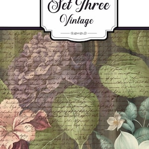 SET THREE VINTAGE Folio, junk Journal,scrapbook,scrapbooking,templates,curators,envelopes,folding folio,pockets,diy