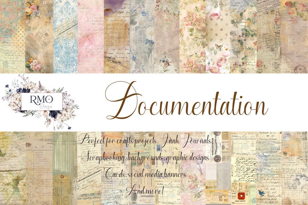 Documentation Printable Papers, Junk Journal, Scrapbooking - Etsy