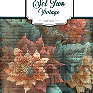 CONJUNTO DOIS Fólio VINTAGE, diário de lixo, álbum de recortes, álbum de recortes, modelos, curadores, envelopes, fólio dobrável, bolsos, diy