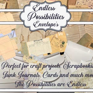 Endless printable  envelopes Ephemera Vintage Journal Supplies Vintage Scrapbook Journal Printable Distressed Junk Journal Ephemera