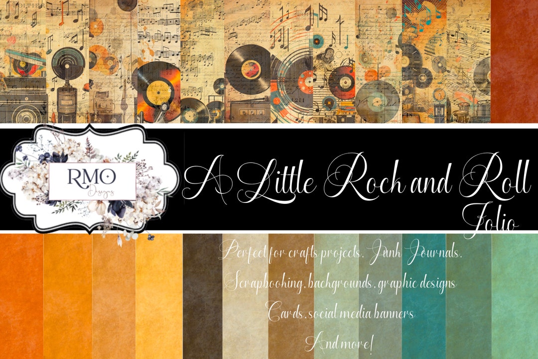 Scrapbook Rocks A Little Rock and Roll Folio, Junk Journal, Scrapbook, Scrapbooking ...