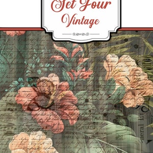 SET FOUR VINTAGE Folio, junk Journal,scrapbook,scrapbooking,templates,curators,envelopes,folding folio,pockets,diy