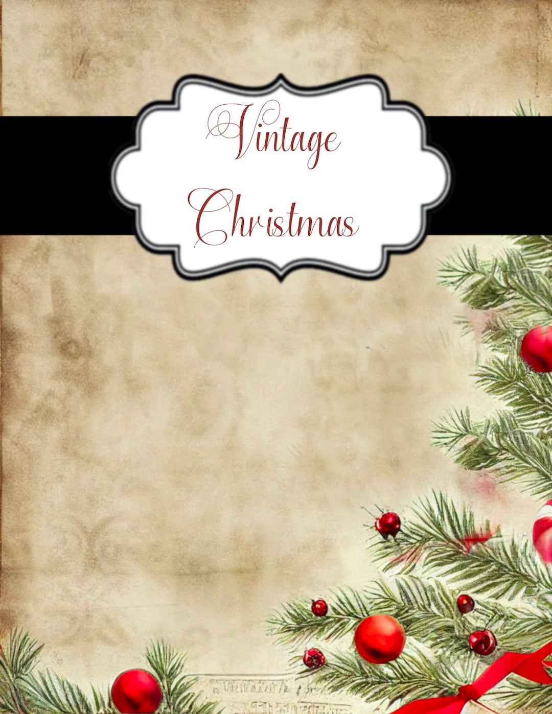 Vintage Christmas Printable Papers, Digital Paper, Scrapbooking,junk ...