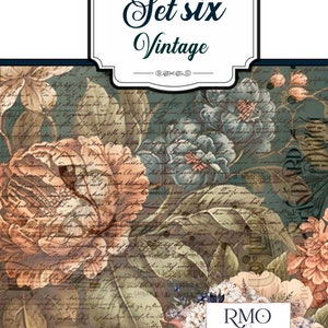 SET SIX VINTAGE Folio, junk Journal,scrapbook,scrapbooking,templates,curators,envelopes,folding folio,pockets,diy