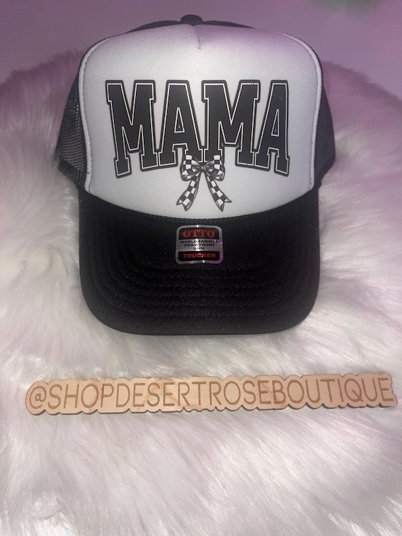 M.A.M.A. Bow Collection - Women\'s Visor Hat | Gray & Black Mama Visor | Personalized Visor | Mama Hat | Gift for Mom  main image 4