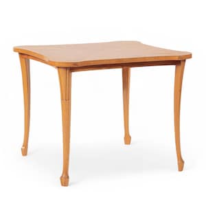 Vintage Art Deco Swedish Square Beech Scalloped Table 1940s
