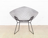 Vintage Bertoia Wire Chair, Original Mid Century Modern Harry Bertoia for Knoll Black Diamond Wire Lounge Chair