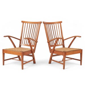 Vintage Mid Century Dutch Wooden Lounge Chairs by Vero Stoel