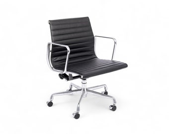Mid Century Black Leather Office Chair by Eames for Herman Miller
