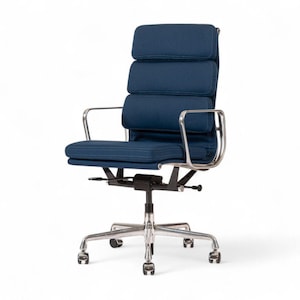 Herman Miller Eames Tall Navy Blue Fabric Desk Chair Soft Pad
