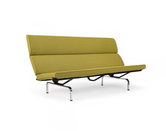 Mid Century Lime Green Sofa Compact by Eames for Herman Miller, 1970s