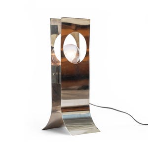 Mid Century Modern Silver Table Lamp by Francois Monnet
