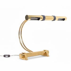 Vintage Tubular Brass Table Lamp by Casella Lighting, 1970s