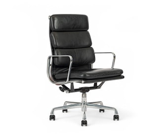 Authentic Eames Herman Miller Tall Black Leather Office Chair 2001