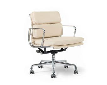 Eames for Herman Miller Tan Cream Office Chair in Schumacher VEGAN Leather