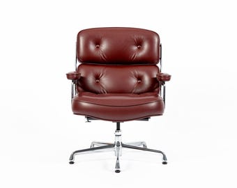 Eames Herman Miller Time Life Lobby Red Leather Office Chair