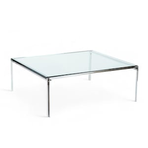 Mid Century Glass & Chrome Coffee Table by Katavalos for Laverne Originals