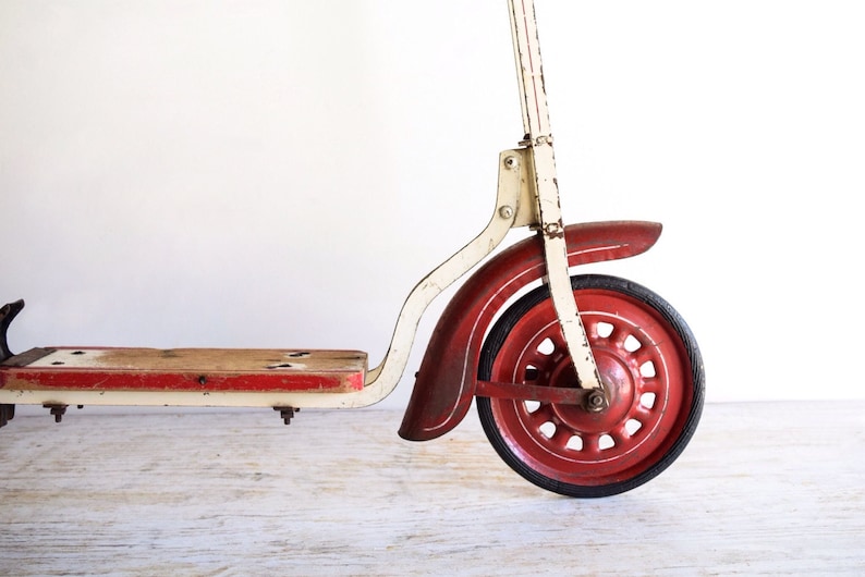 Vintage Antique Child's Rustic Metal and Wood Toy Push Scooter - Etsy