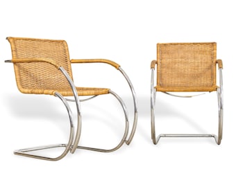 Vintage Mid Century Bauhaus MR 20 Cantilever Lounge Arm Chairs by Mies van der Rohe for Stendig