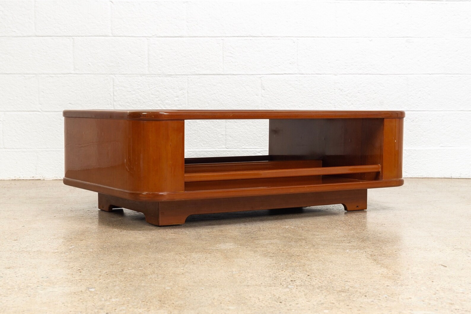 Vintage Mid Century Modern Lacquered Wood Coffee Table With Etsy