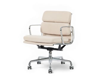 Eames for Herman Miller Tan Cream Office Chair in Schumacher VEGAN Suede