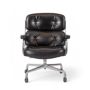 Eames for Herman Miller Time Life Black Leather Office Chair 1981