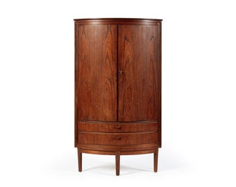 Mid-Century Danish Modern Teak Corner Bar or Storage Cabinet 1960s Selling AS-IS