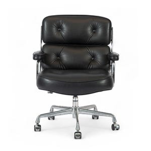 Eames Herman Miller Time Life Black Leather Office Chair