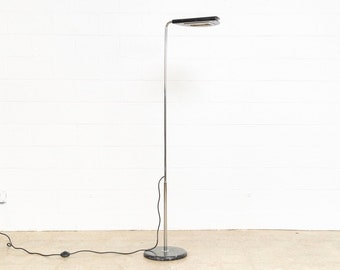 Mid Century Mezzaluna Black Floor Lamp by Bruno Gecchelin, 1970s