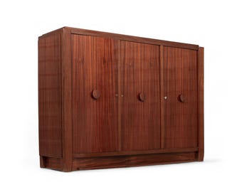 Antique French Art Deco Mahogany Sideboard Cabinet by Andre Sornay