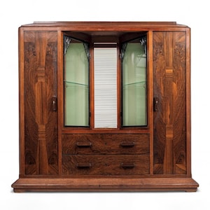 Antique Art Deco Vitrine Cabinet by Ateliers Gauthier Poinsignon, France, Signed