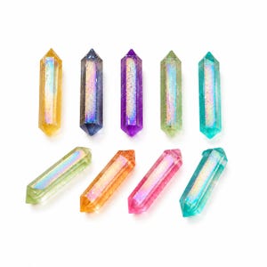 Angel Aura Selenite Crystal Points • Double Terminated Healing Wands (Set of 9)
