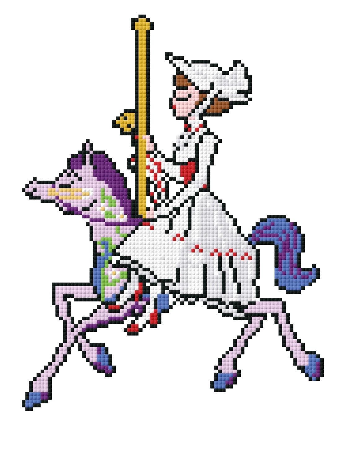 Carousel Needlepoint Mary on Carousel Digital Needlepoint Design. Finished Size: 5x7 Inch ...
