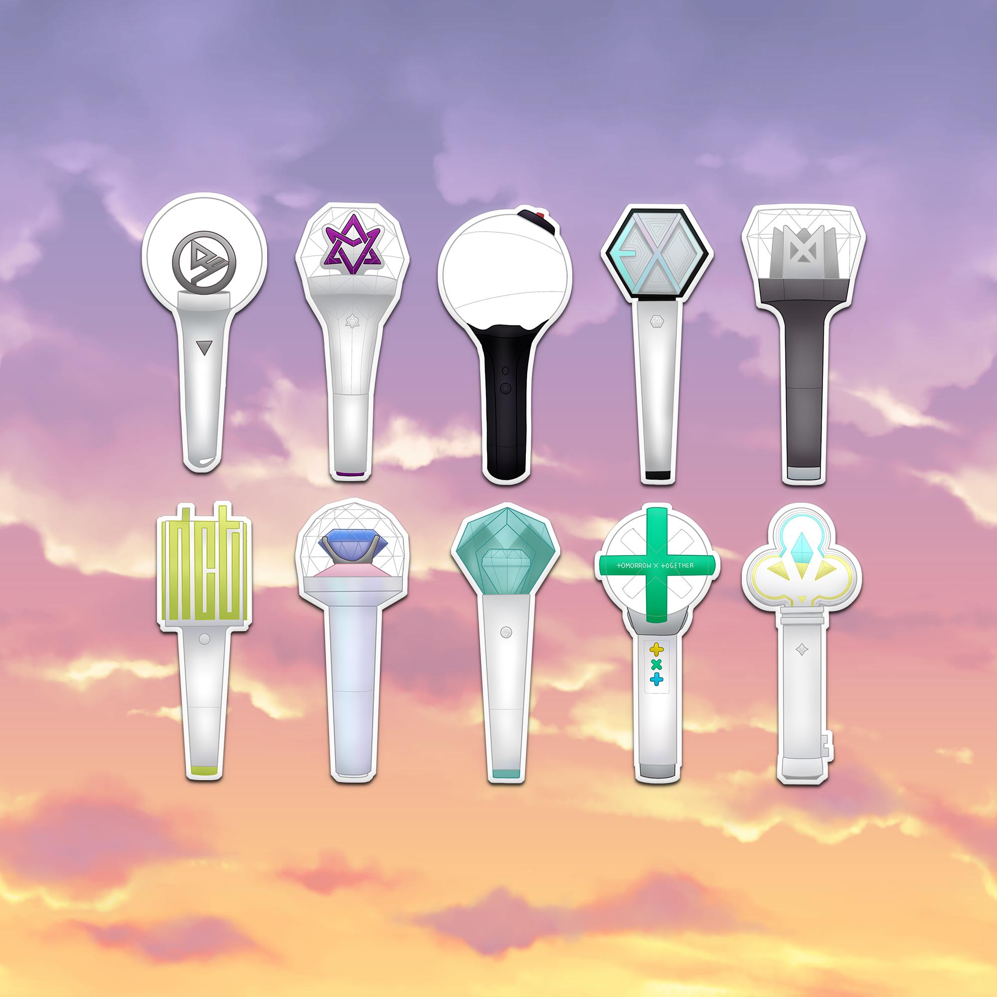 SEVENTEEN BTS EXO グッズ Kpop Lightstick Holographic Vinyl Stickers Boy Group Star Holo