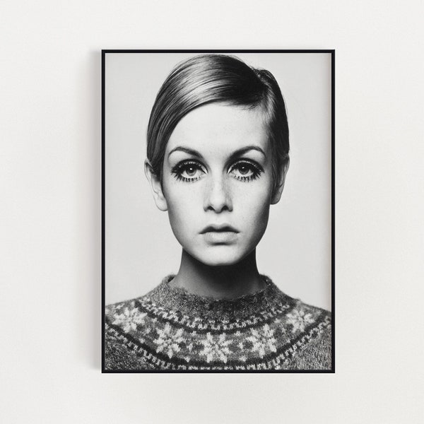 Twiggy Download, Twiggy Printable Poster, Fashion Photo, Elegant Decor, Chic Wall, Easy Print.